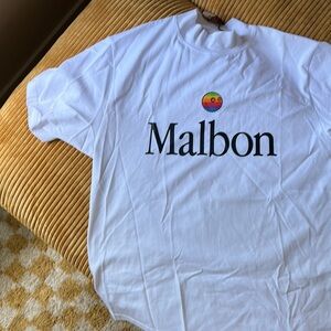 Malbon Apple Mock Neck Golf Shirt. NWT